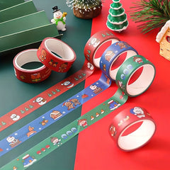 Cartoon Christmas & Paper Tape Journal Stickers DIY Decoration