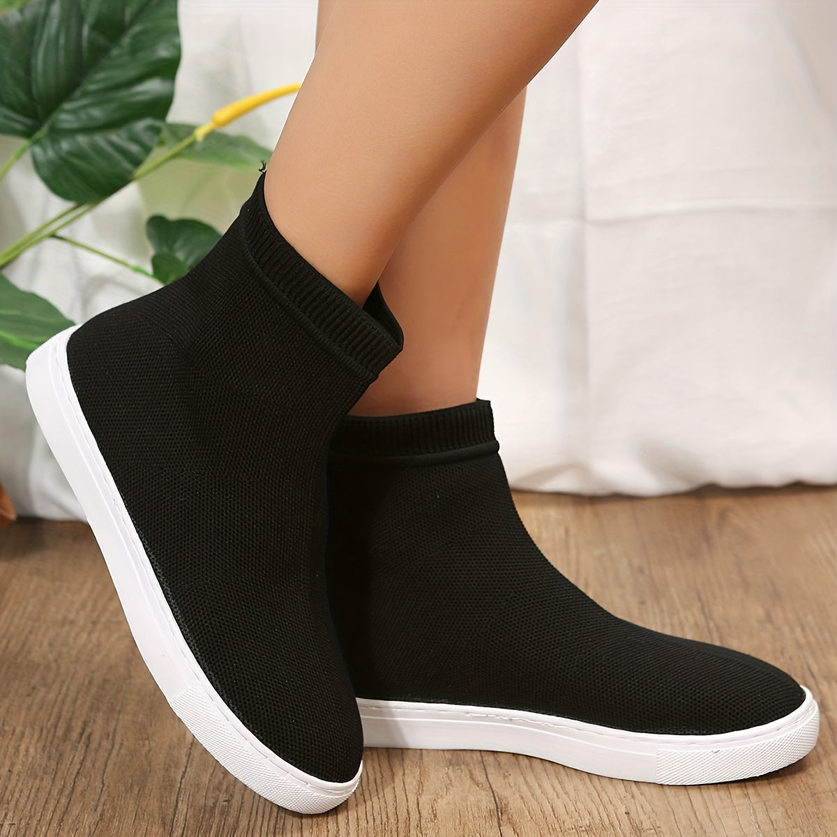 Women's Pull-On Sock Sneakers Breathable Slip-On Comfort Casual Shoes