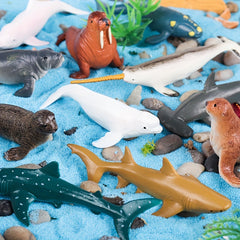 24pcs Marine Animal Model Toys Educational Marine Dolls Birthday Party