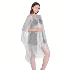 Bright Tassel Cape Thin Shawl for Women