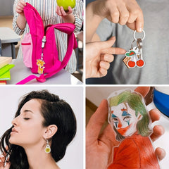 132pcs Shrink Plastic Sheets & Keychain Charms Kit