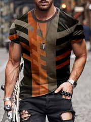 Vintage Style Printed T shirt Men's Casual Street Style Tee Shirt
