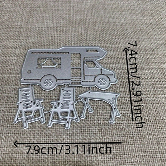 1pc Camping Car Tables Metal Cutting Dies for DIY Scrapbooking