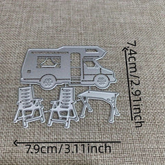 1pc Camping Car Tables Metal Cutting Dies for DIY Scrapbooking