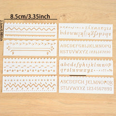 8Pcs Painting Template Hollow Lace Ruler DIY Journal Reusable Stencil Animals