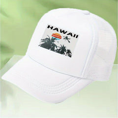 Hawaii Print Colorblock Baseball Cap