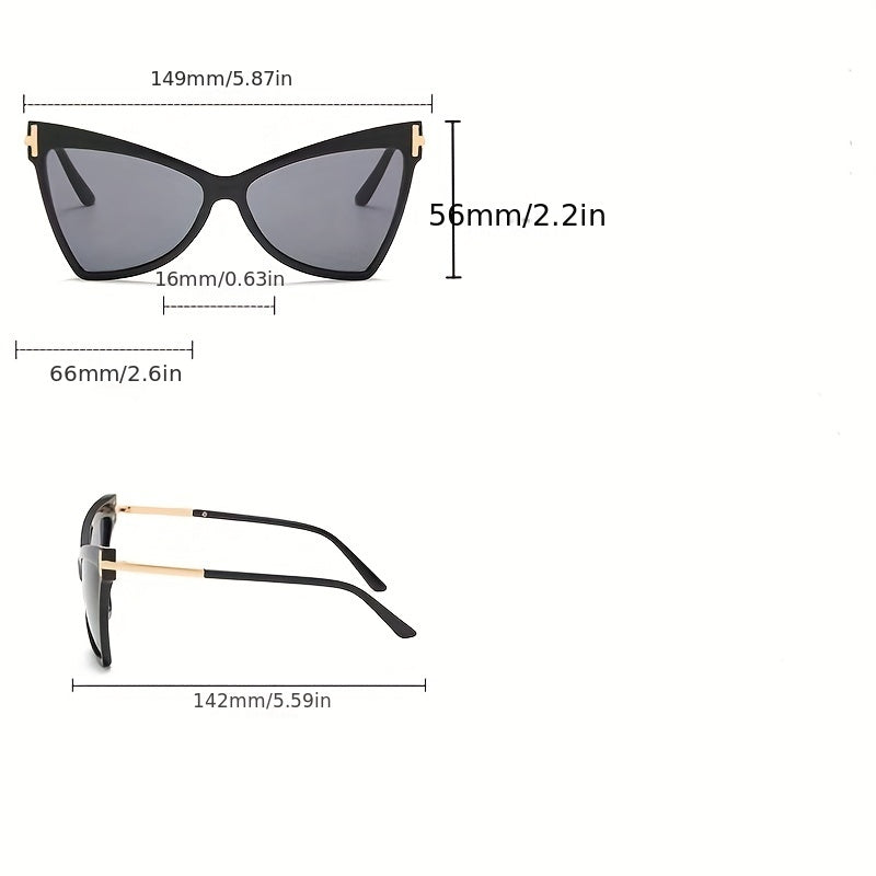 Y2K Large Cat Eye Sunglasses Retro Gradient UV400 Sun Shades