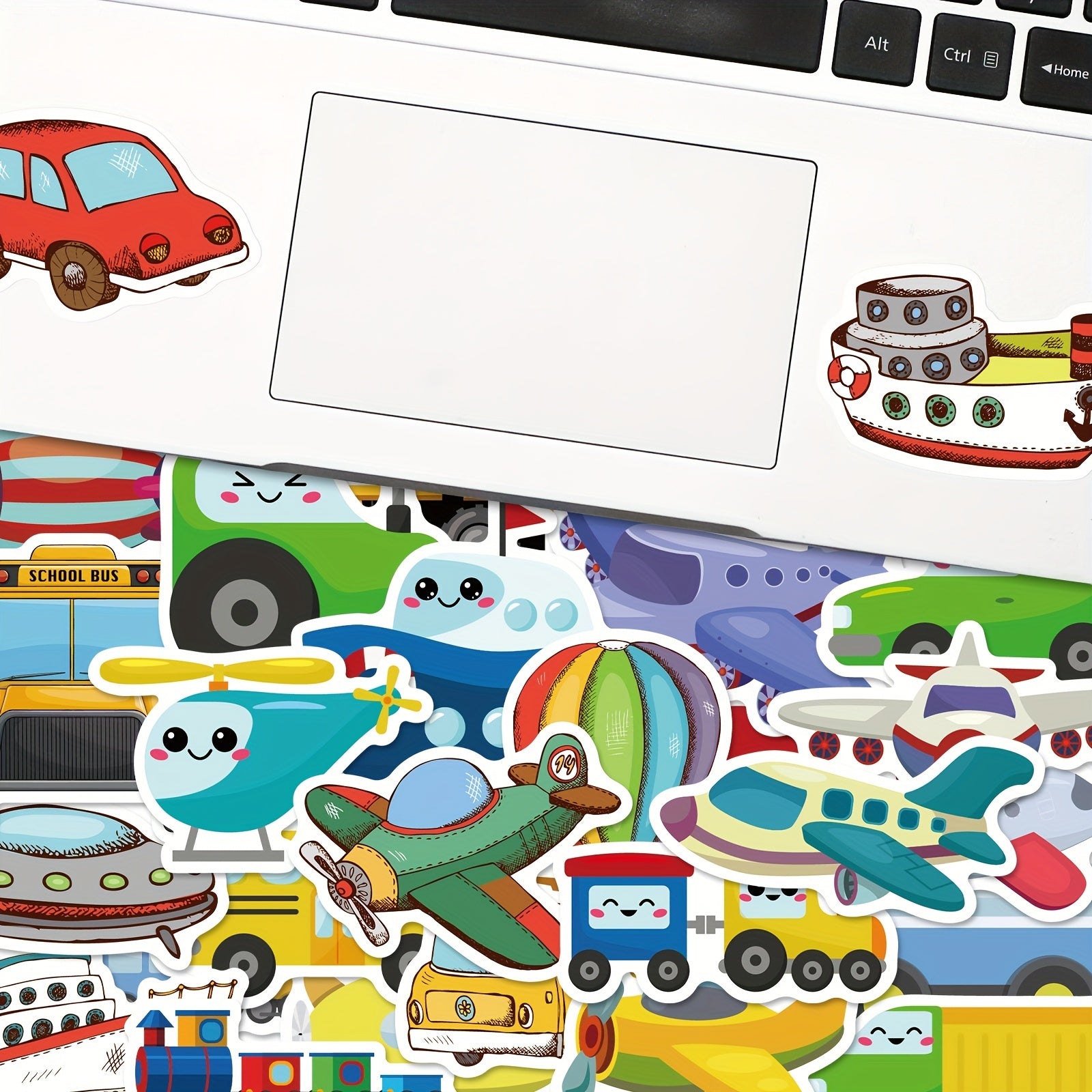 50pcs Cars Trucks Transportation Stickers for Boys & Girls