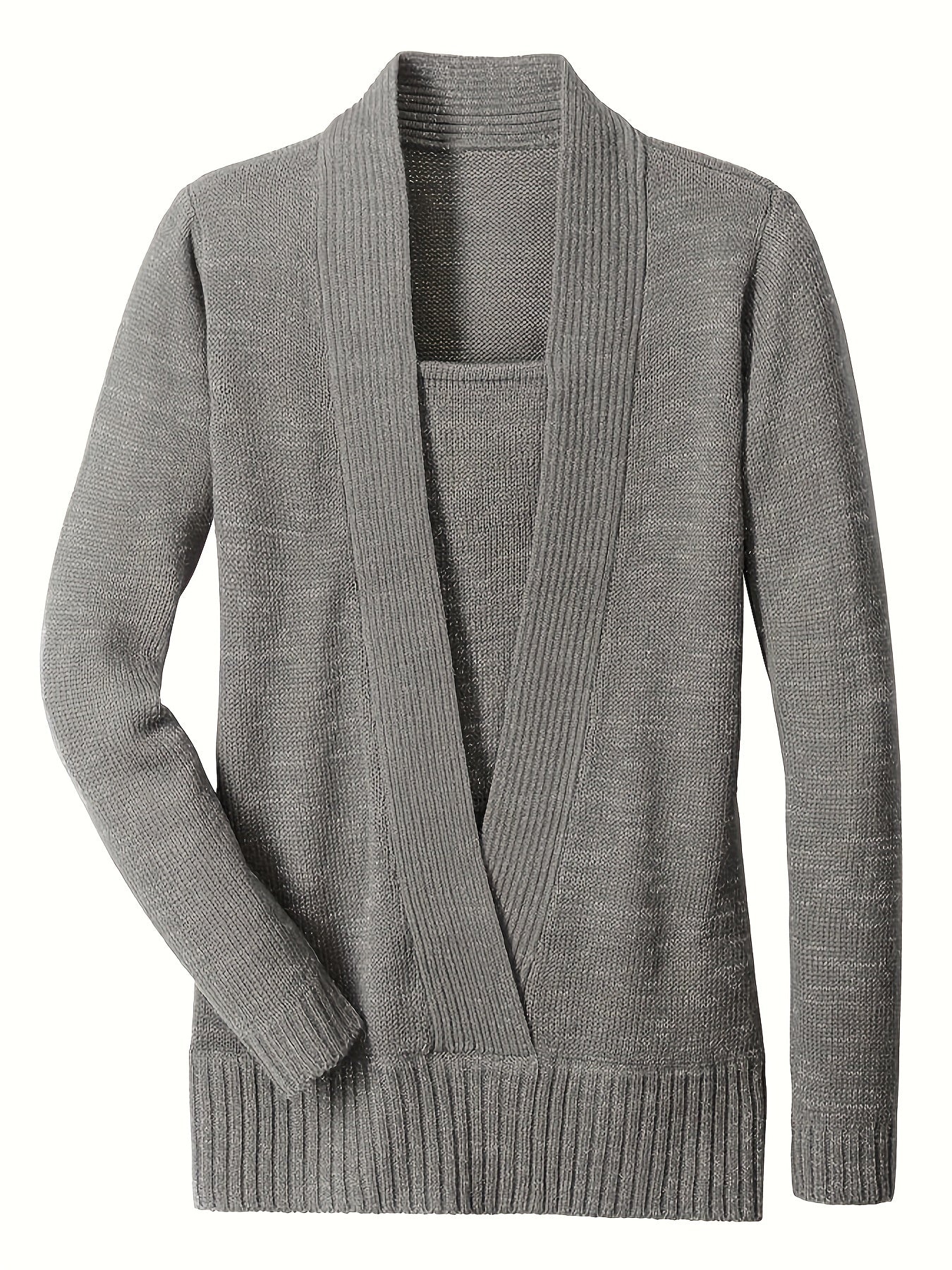 Casual Sweater Women's Solid Long Sleeve V Neck Jumper