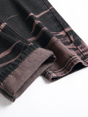 Y2k Tie Dye Ripped Jeans Men's Casual Street Style Denim Pants