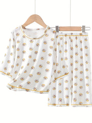 Kids 2pcs Pajamas Cartoon Animals Print PJ Set