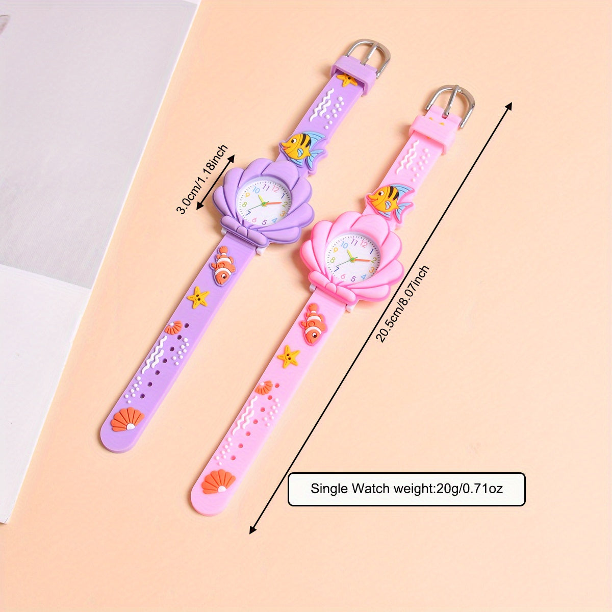 2pcs Set Football Bunny Cat Silicone Strap Watch for Kids