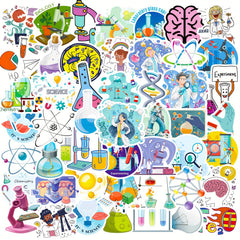 50pcs Laboratory Science Stickers Physics Biology Chemistry Stickers