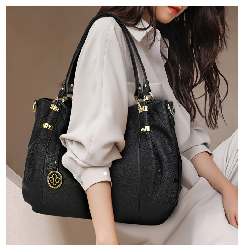 Women's Leather Shoulder Bag Large Capacity Crossbody Bag for Daily