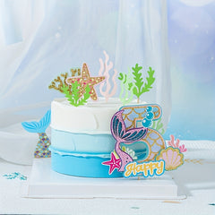 Mermaid Glitter Number Cake Topper 0-9 Birthday Party Decoration