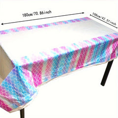 Mermaid Shell Birthday Party Tablecloth - Under The Sea Theme Decoration
