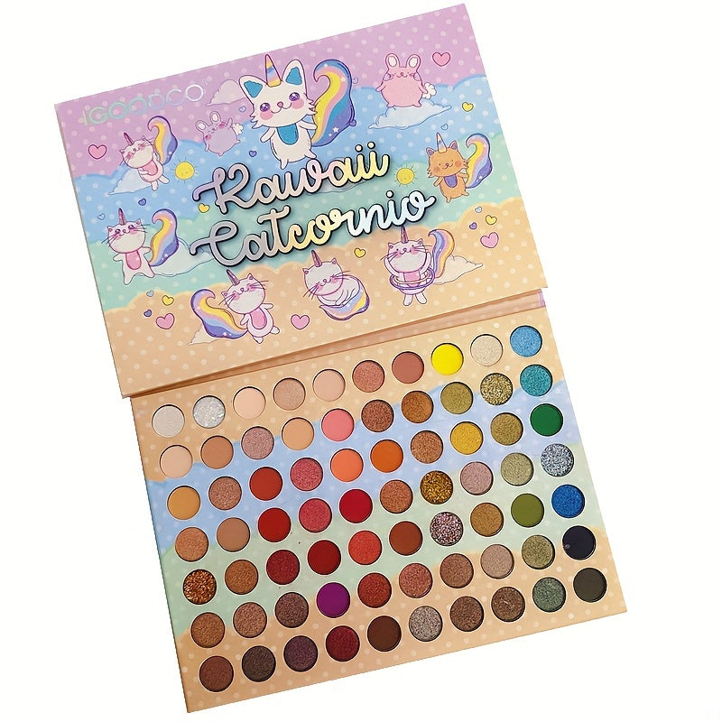 Anime Rainbow Cat Eyeshadow Palette - 70 Colors