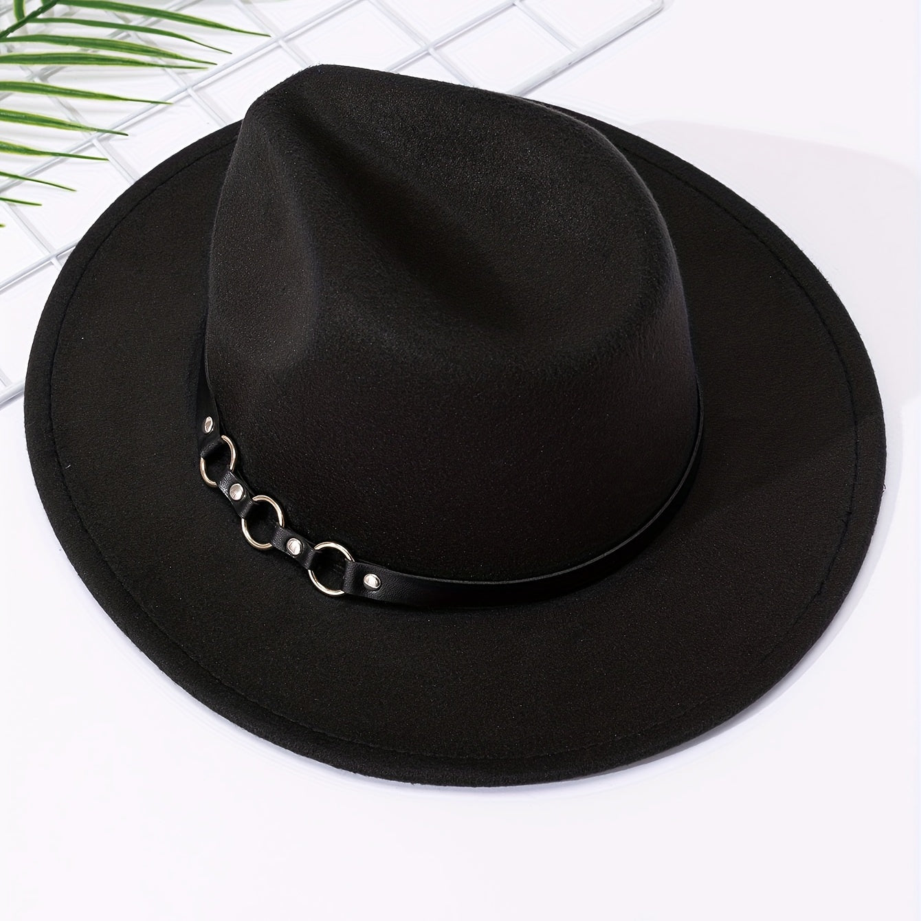 British Style Woolen Jazz Hat Big Brim Top Hat