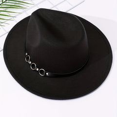 British Style Woolen Jazz Hat Big Brim Top Hat