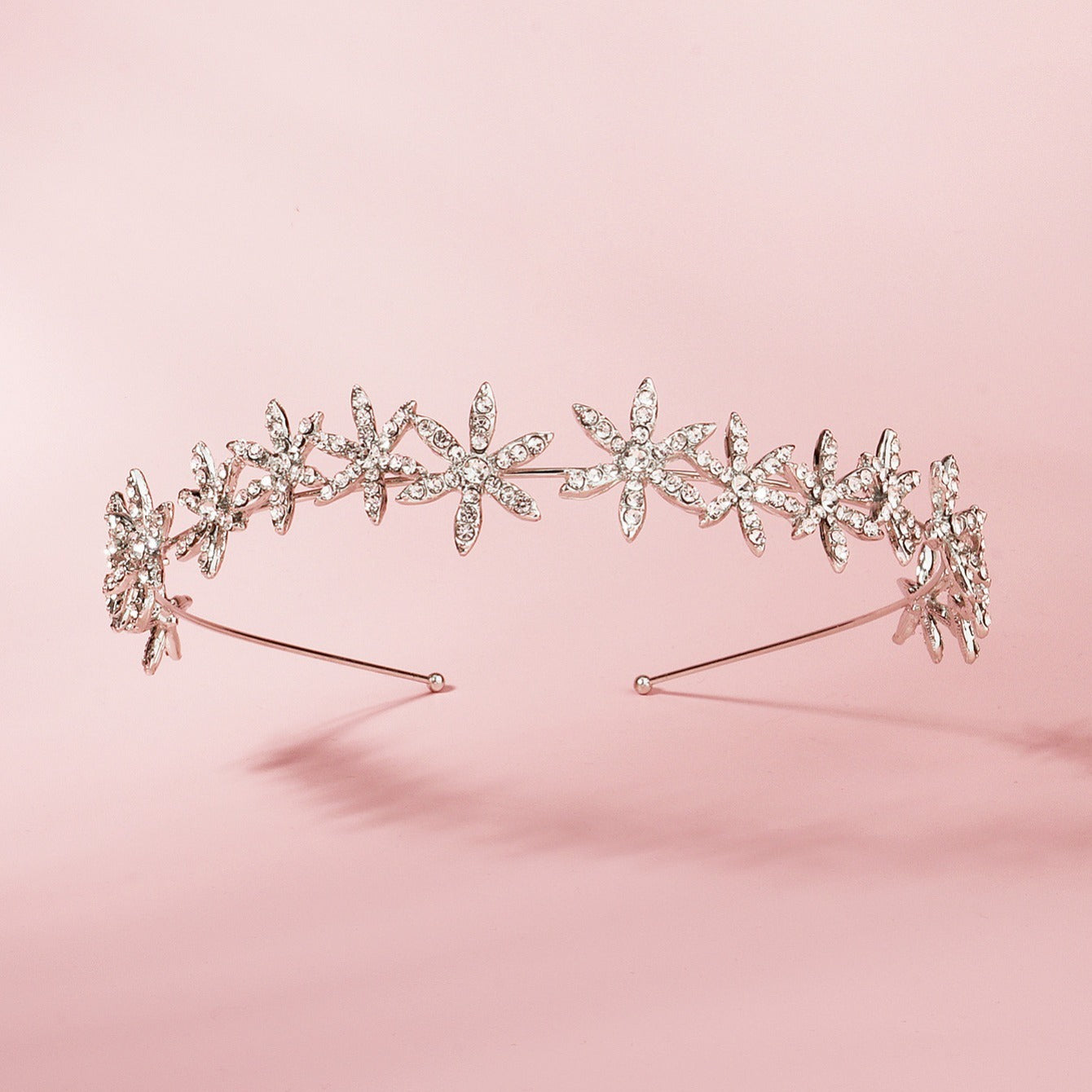 Rhinestone Crystal Tiara Crown for Women - Rose Golden