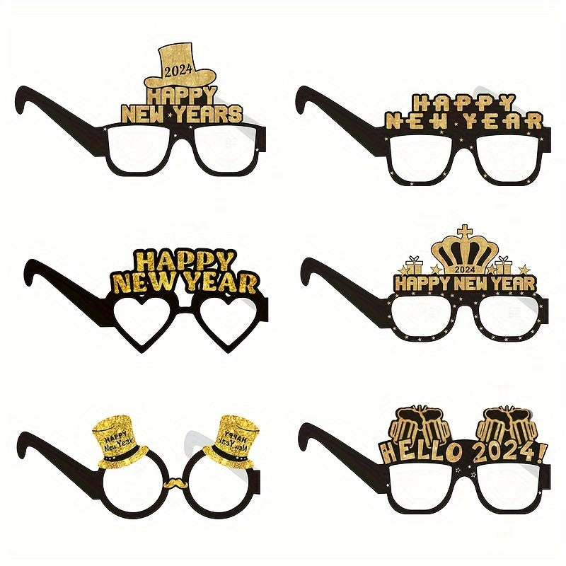 6pcs Funny Photo Glasses Paper Glasses Year Party Decoration