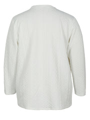 Solid Cable Knit Long Sleeve Open Front Warm Cardigan