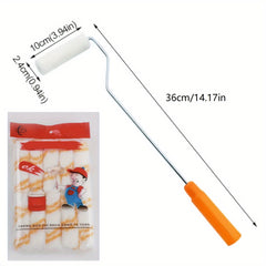 1pc Handle 10pcs Roller Cores Latex Paint Coating Roller Brush 10 16 Cm