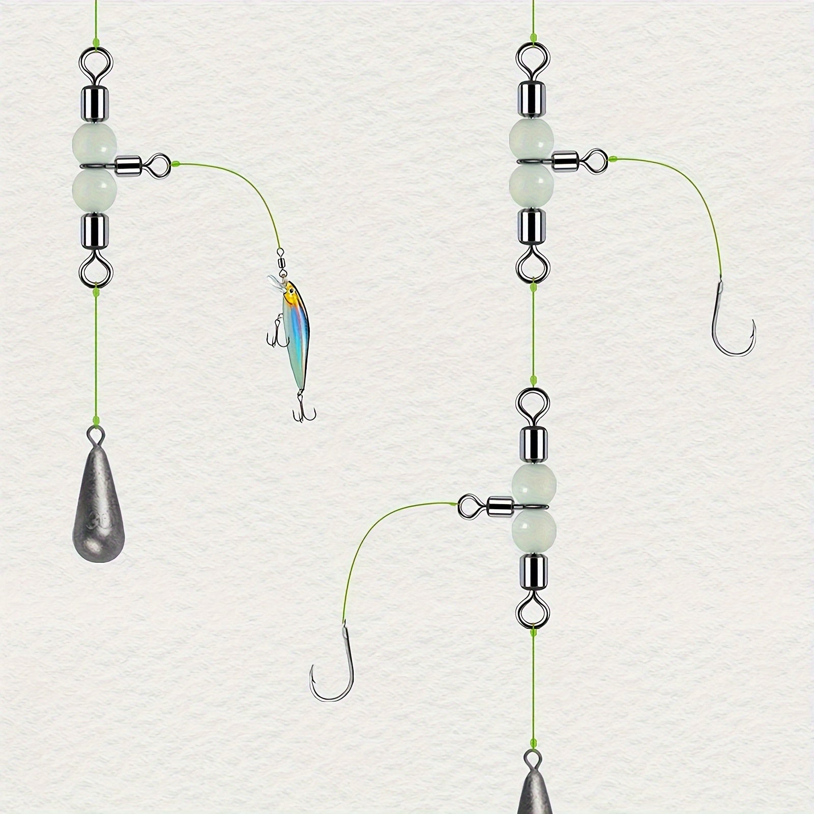 Heavy Duty Rolling Swivel 3 Way Rigs Fishing Tackle Connector