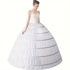 6-Steel Ring Wedding Dress Petticoat for Volume and Silhouette Enhancement