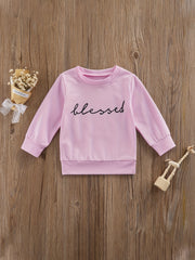 Toddler's Blessed Letter Sweatshirt Boy's Casual Pullover