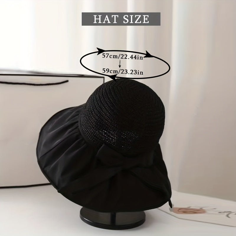 Bow Sunscreen Travel Beach Hat Summer Sun Hats