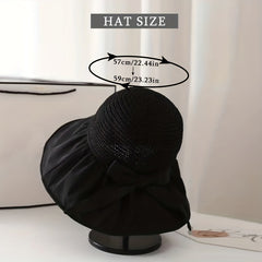 Bow Sunscreen Travel Beach Hat Summer Sun Hats