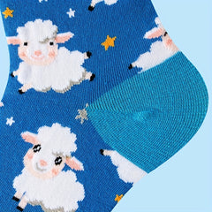 Cartoon Sheep Print Mid Tube Socks Women's Stockings