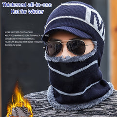 Winter Warm Zipper Knitted Hat Unisex Outdoor Cycling Coldproof Windproof