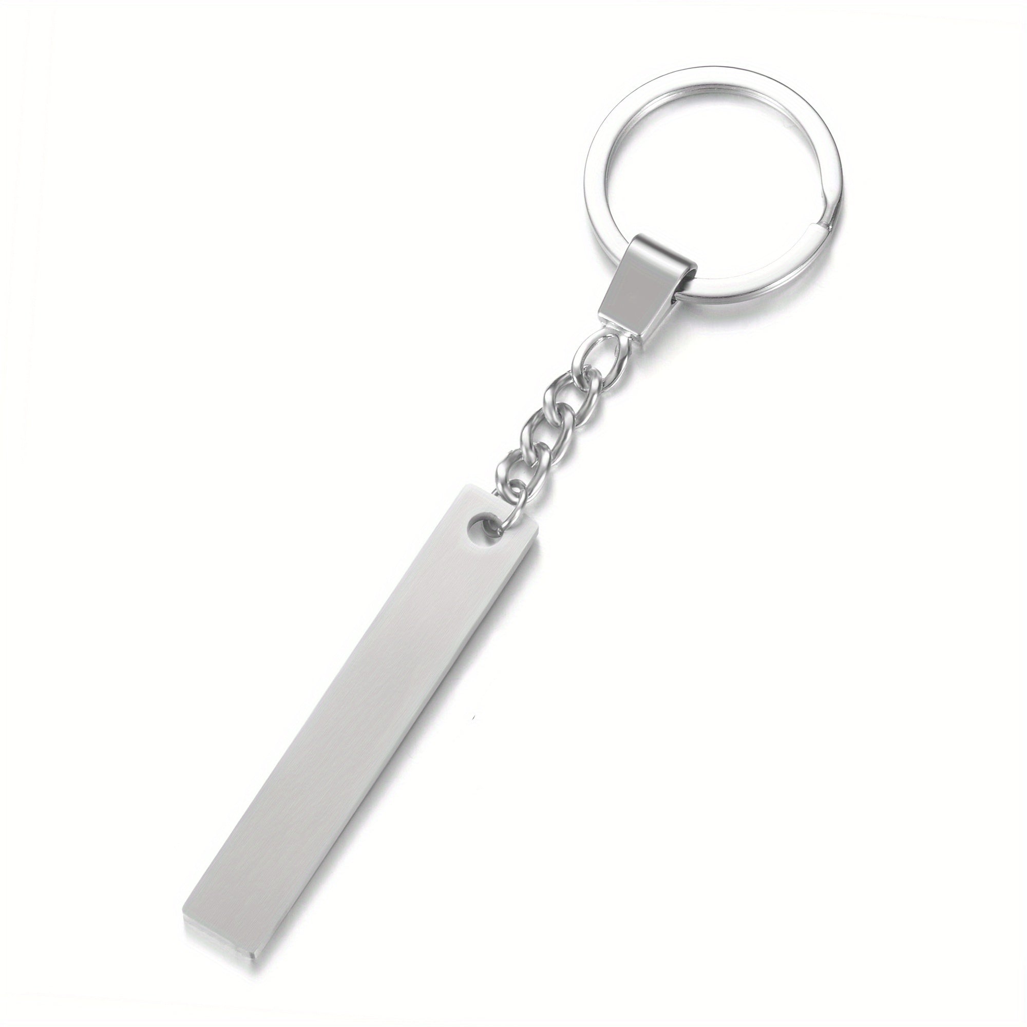 Engraved Bar Key Chain Custom Numbers Key Ring Gift
