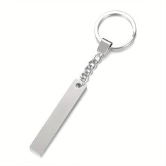 Engraved Bar Key Chain Custom Numbers Key Ring Gift