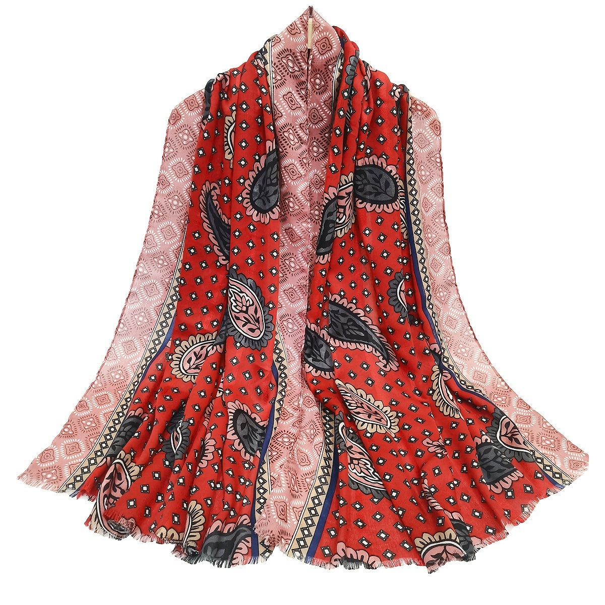Classic Paisley Print Scarf Vintage Shawl Women's Outdoor Windproof Head Wrap