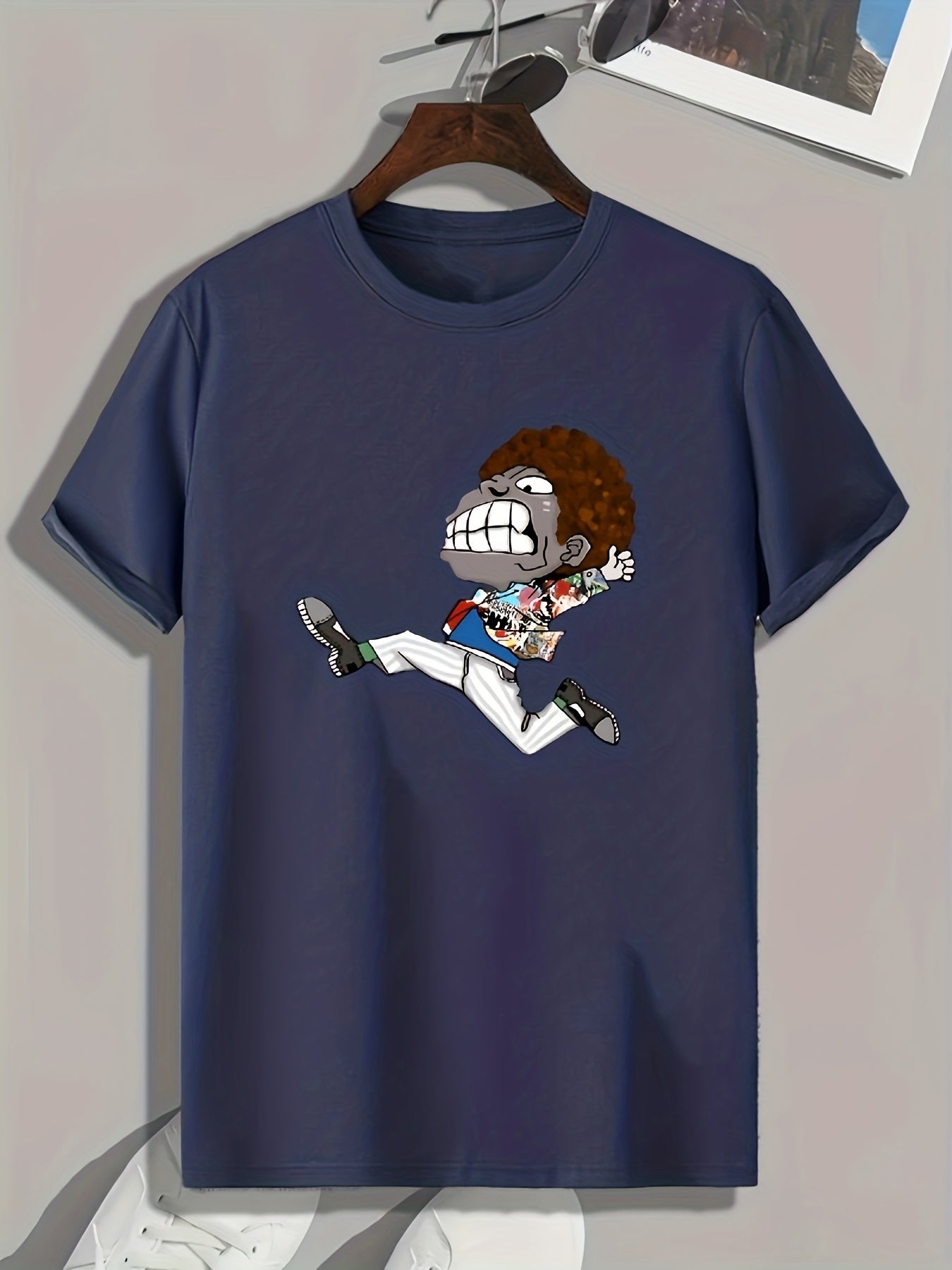 Cartoon Boy Print Men's Graphic T-Shirt for Summer