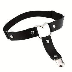 Heart Ring Linked Leg Ring Belt Single Leg Strappy Loop Belt