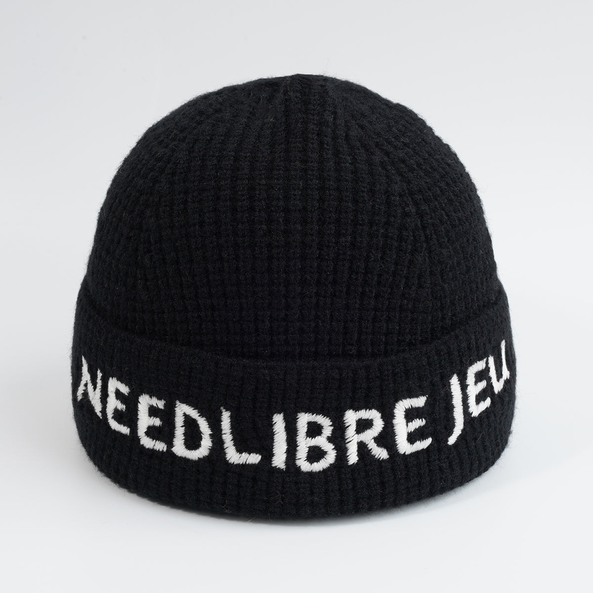 Letter Embroidered Knit Beanie Hat Winter Warm Skull Cap