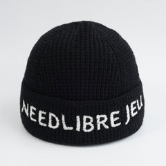 Letter Embroidered Knit Beanie Hat Winter Warm Skull Cap