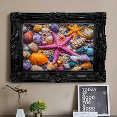 Coastal Ocean Theme Jigsaw Puzzle Starfish Seashells Vibrant Colors