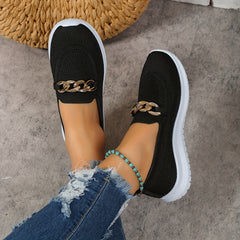 Women's Chain Decor Slip On Sneakers Outdoor Shoes