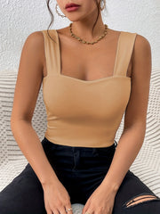 Women's Basic Solid Crop Tank Top