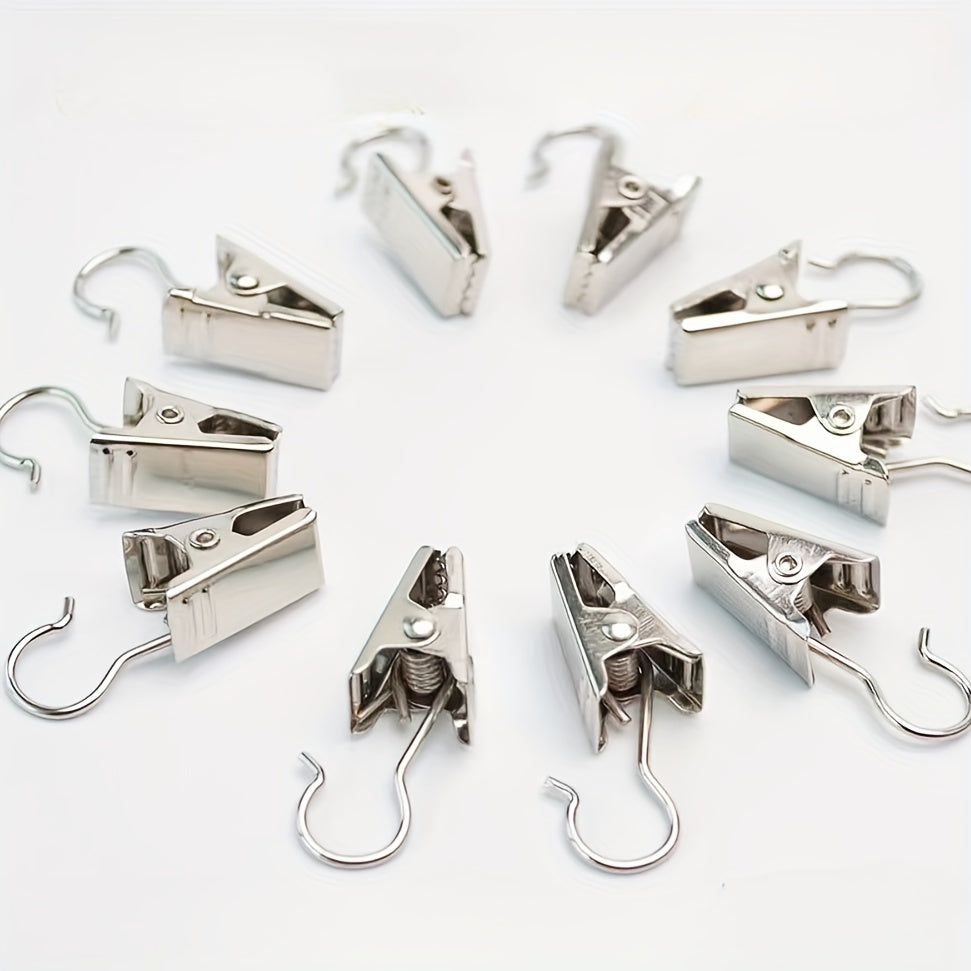 Stainless Steel Curtain Clips 10 Pack