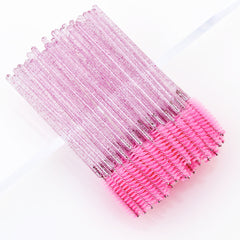 50pcs Crystal Eyelash Brush Mascara Wand for Extensions and Grooming