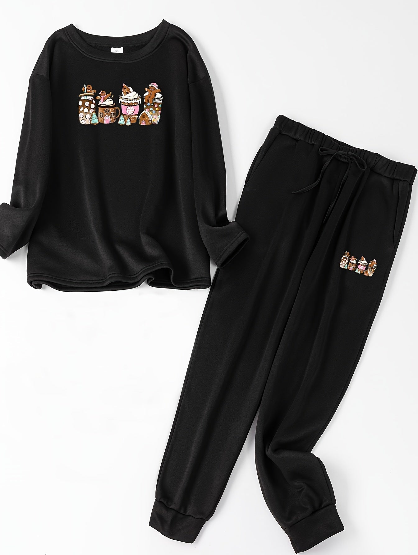 Gingerbread Man Lounge Set Long Sleeve Top & Joggers Pajamas