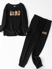 Gingerbread Man Lounge Set Long Sleeve Top & Joggers Pajamas