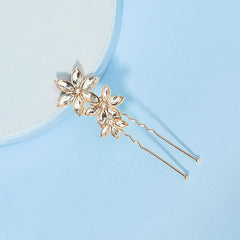 Crystal Flower Hair Pins Bride Wedding Hair Clips