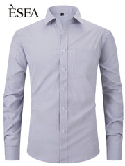 Men's Classic Button Up Shirt With Chest Pocket